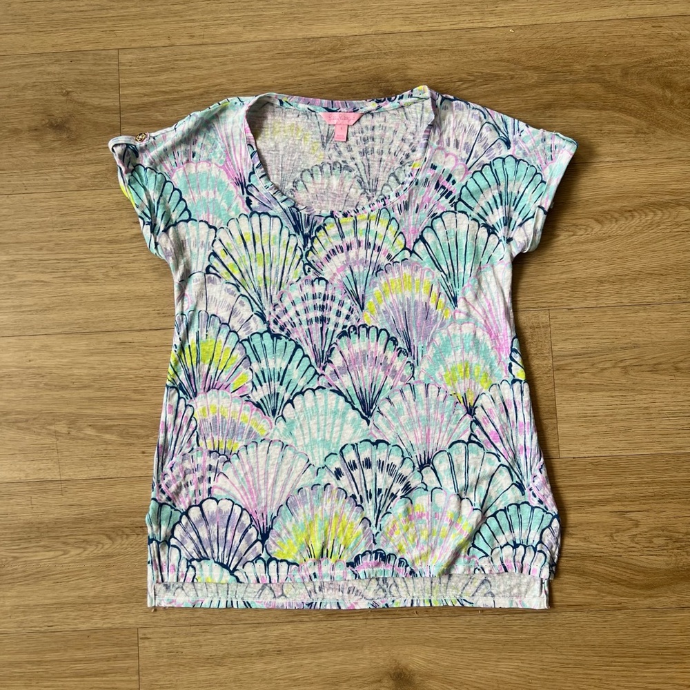 Lilly Pulitzer Printed Linen Tee